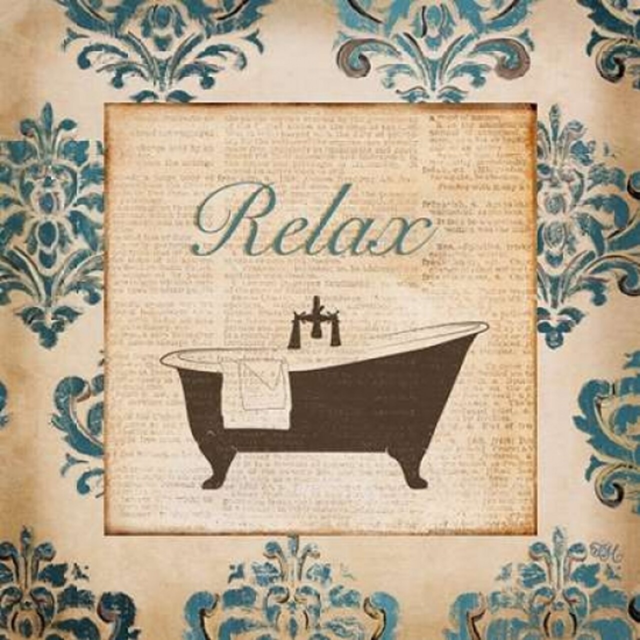 Vintage Blue Damask II Poster Print by Tiffany Hakimipour - Item # VARPDX8570E